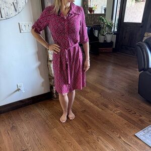 Laundry By Shelli Segal Pink Pleated Midi Dress